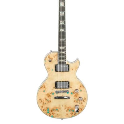 Schecter Solo II Custom Electric Guitar Natural Burl Turquoise image 2
