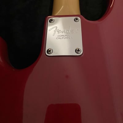 Fender American Deluxe Jazz Bass with Rosewood Fretboard 1999 Crimson Red Transparent image 5