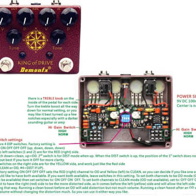 Demonfx KING OF DRIVE Dual Overdrive 4 Position Dip option Fast US 