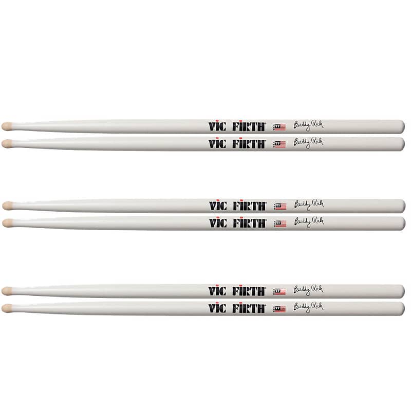 Vic Firth Signature Series Drumsticks Buddy Rich 3 Pack UPC 750795000500 image 1