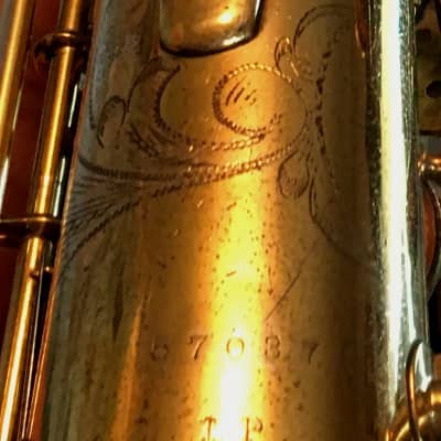 MARTIN ? ELKHART BAND CO. GOLD PLATE DELUXE ENGRAVING 1927 PLAY READY ALTO  SAX SAXOPHONE image 13