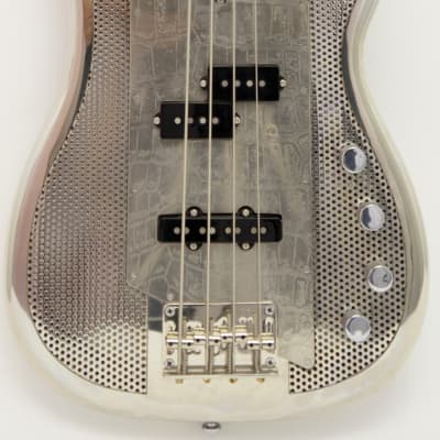 James Trussart Steelcaster Bass (2005) Shiny Gator Engraved (Holey) for sale