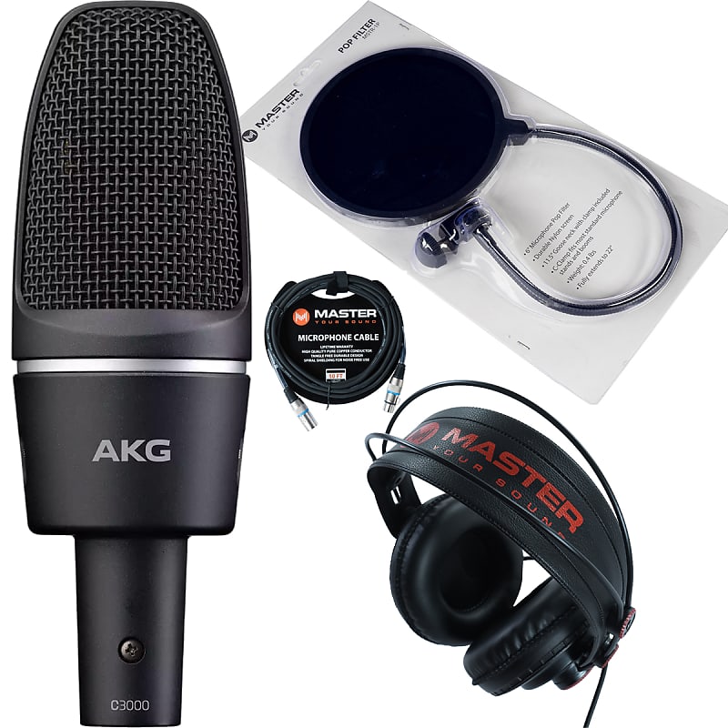 AKG C3000 Large-Diaphragm Cardioid Condenser Microphone w/ Headphones, Cable & Pop Filter image 1