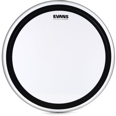 Evans EMAD2 Clear Bass Batter Head - 22 inch  Bundle with Evans EQ3 Resonant Black Bass Drumhead - 22 inch - With Port Hole image 2