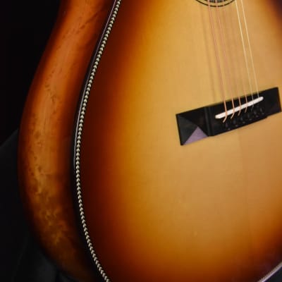 Bedell  Seed to Song Custom Parlor European Spruce, Birdseye Maple Sunburst Guitar image 3