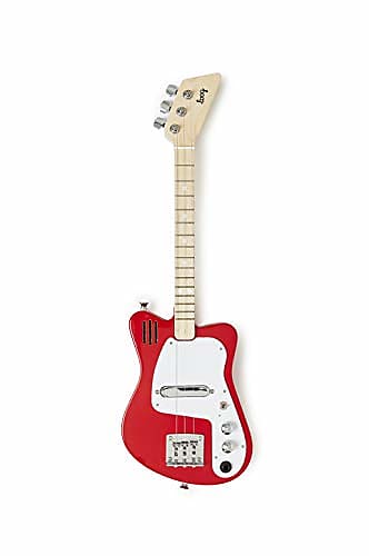 Loog Mini Electric kids Guitar for Beginners built-in Amp Ages 3+ Learning App and Lessons Included Red image 1