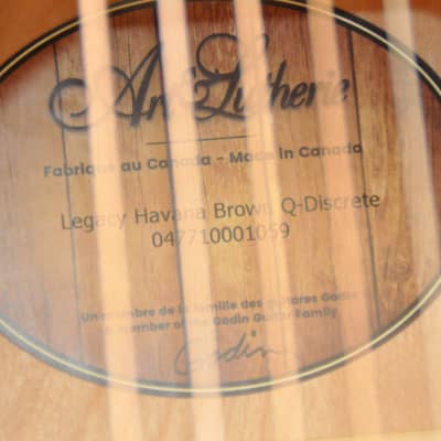 ART & LUTHERIE Legacy Havana Brown Q Discrete / Made In Canada / Acoustic-Electric Concert Size Guitar image 7