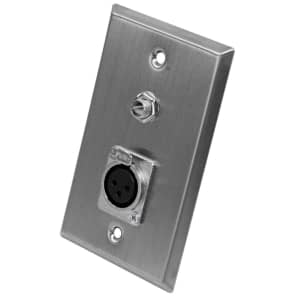 Seismic Audio SA-PLATE6 Stainless Steel Wall Plate w/ 1/4" TS Mono Jack and XLR Female Metal Connector