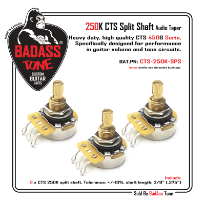 CTS 450G Series - 3 x 250K Split Shaft Audio Taper - Pro Guitar & Bass Pots for sale