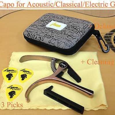 Haze Top Grade Zinc Alloy Acoustic/Classical Guitar Capo,Bronze+3 Free Picks for sale