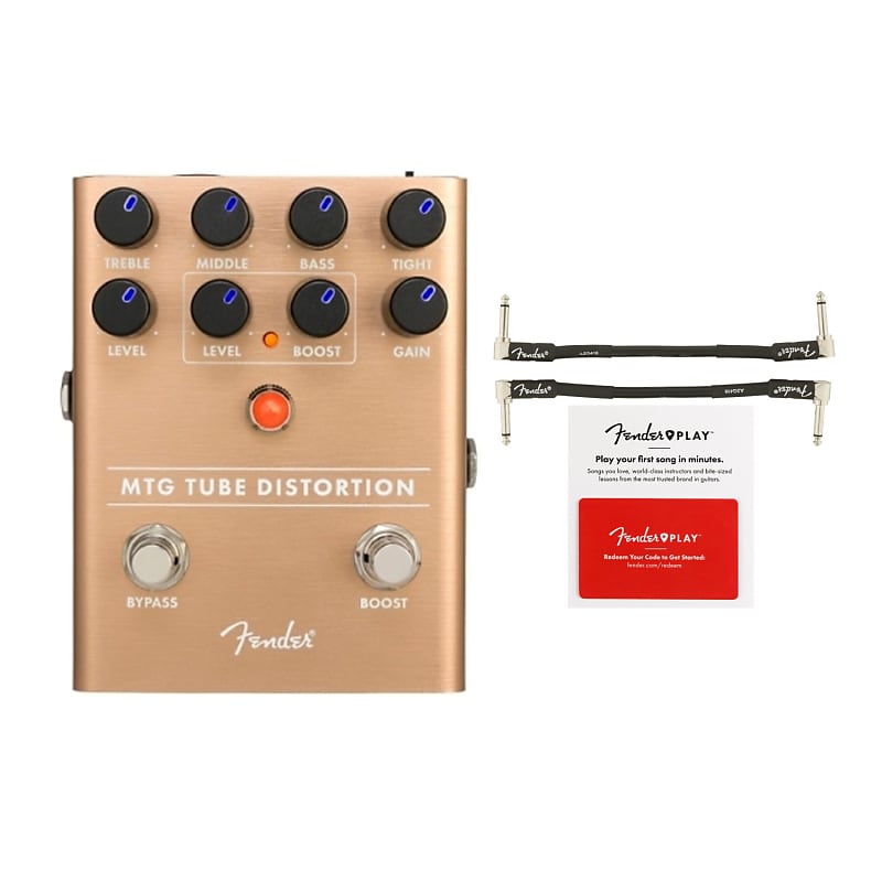 Fender MTG Tube Distortion Pedal with Instrument Cables, and Prepaid Card  Bundle