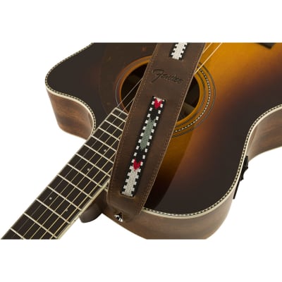 Fender Paramount Acoustic Leather Strap, Brown image 3