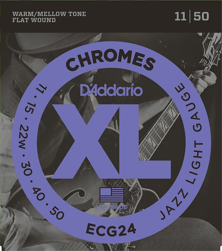 D'Addario Guitar Strings Set, Chromes, Jazz Light ECG24 image 1