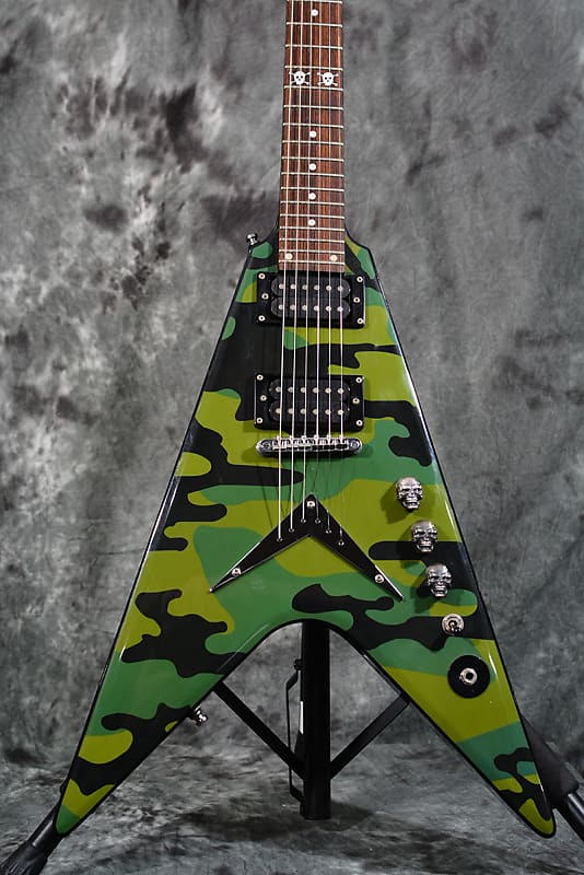 Dimebag Darrell Dime V ギター Dimebag Darrell Flying V Electric Guitar: Black Hardware