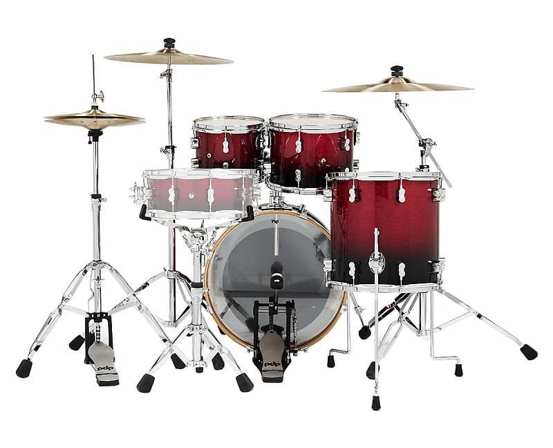 PDP Concept Maple 4-Piece Fusion Shell Pack - Red to Black | Reverb