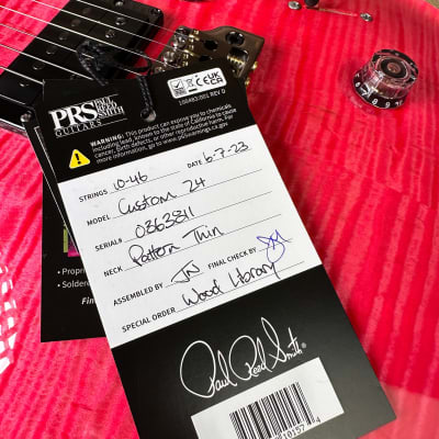 PRS Custom 24 Wood Library Flame Maple 10-Top Torrefied Maple Neck African Blackwood FB - Bonnie Pink 363811 image 15