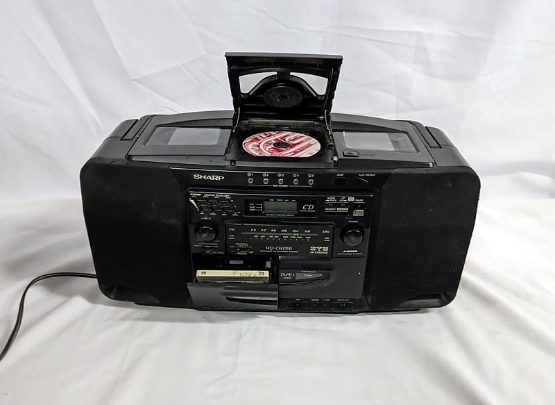 SHARP WQ-CH1500 Portable Boombox CD Changer Stereo Radio Cassette Player  Tested 90's
