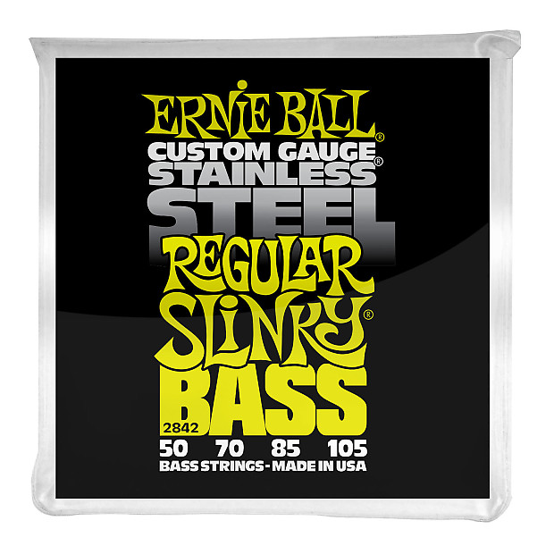 Ernie Ball 2842 Regular Slinky Stainless Steel Electric Bass Strings (50-105) image 1
