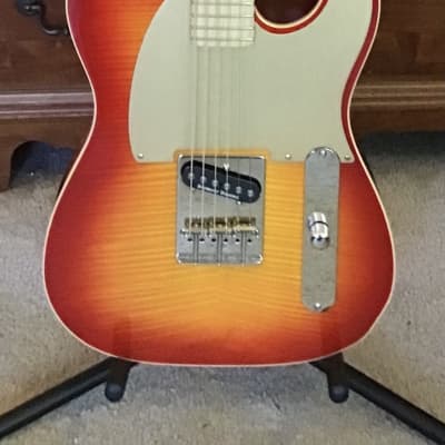 Custom Assembled Baritone Esquire/Tele Type Guitar 2019 Cherry Sunburst image 1