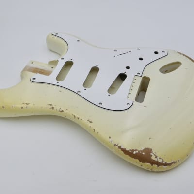 3lbs 14oz BloomDoom Nitro Lacquer Aged Relic Olympic White S-Style Vintage Custom Guitar Body image 4