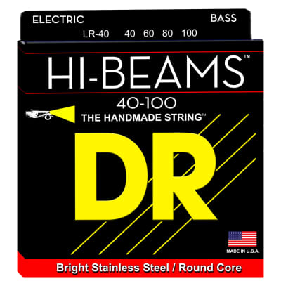 DR Strings LR-40 Lite 4-String HI-BEAMS Stainless Steel (Round Core) Bass Strings image 1