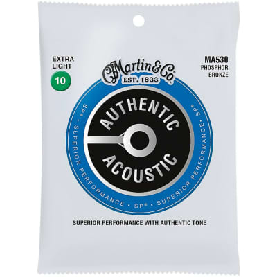 Martin MA530 92/8 Authentic Acoustic SP® Bronze Guitar Strings Extra Light .010-.047