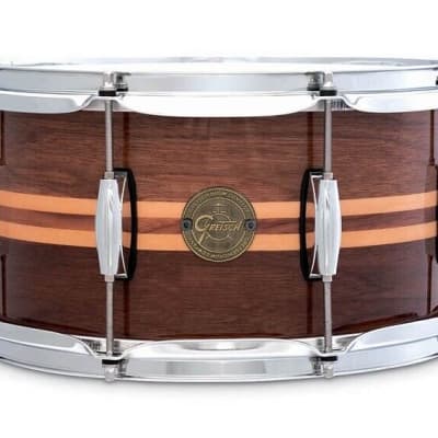 14 x 6.5 Snare for Gretsch Drum Set Kit - Silver Series Walnut & Maple image 1