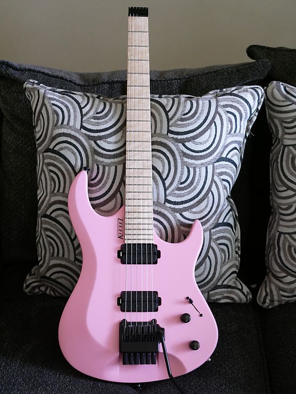 Kiesel Osiris O6X Satin Light Pink Headless 6 String Electric Guitar  Hipshot Tremolo O6