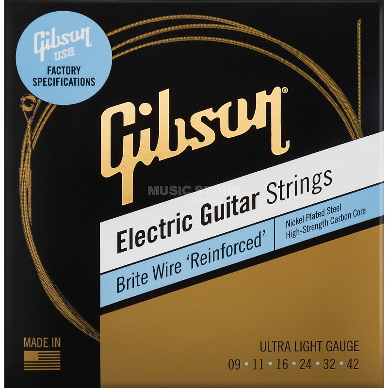 Gibson SEG-BWR9 Brite Wire Reinforced 09-42 Electric Strings image 1