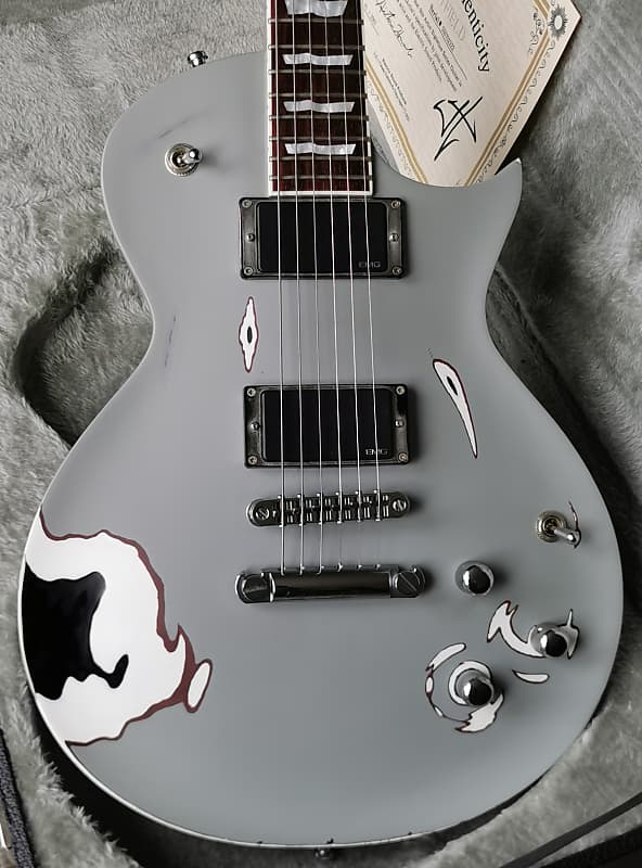 ESP Truckster James Hetfield Aged Primer Grey Metallica Tone with COA Case