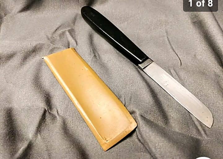 Oboe Reed Knife, Full Flat Grind, w/Sheath, Made in France image 1
