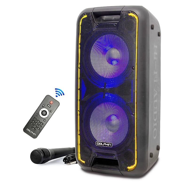 Dolphin SP-210RBT Party Speaker Wireless Bluetooth w/Wheels for Parties, Karaoke, DJ Speakers, Long Battery Life image 1