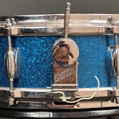 Gretsch Round Badge Blue Sparkle snare drum trio 4x14, 5.5x14, 6.5x14 image 7