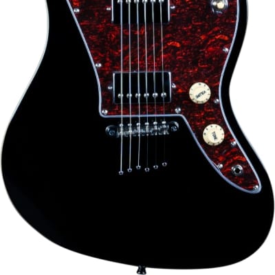 JET JJ-350-BK HH Electric Guitar - Black-Black image 3