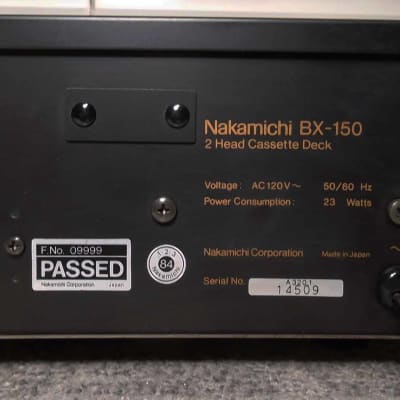 1984 Nakamichi BX-150 Black Stereo Cassette Deck 1-Owner Serviced New Belts & Tire 07-2022 VG #509 image 8