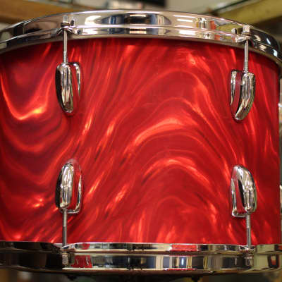 1966 Slingerland 'Modern Combo' in Red Satin Flame 14x18 14x16 9x13 9x10 image 9