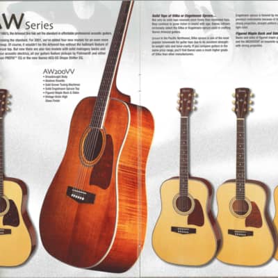 2001 Ibanez ArtWood AW200 Vintage Violin-Burst Acoustic Guitar -Solid Engelmann Spruce Top, Flamed Maple Back & Sides image 12