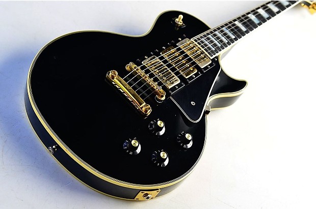 1974 Vintage Gibson Les Paul Custom 3 Pickup Black Beauty Electric Guitar Ebony 1970 s Reverb