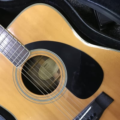 Yamaha FG-345 acoustic dreadnought guitar 1970s made in Taiwan with vintage hard case image 4
