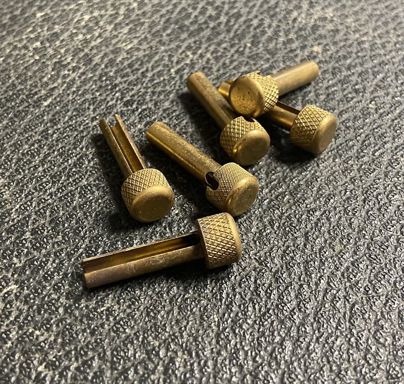 Brass Acoustic Bridge Pins 1970’s. Reverb