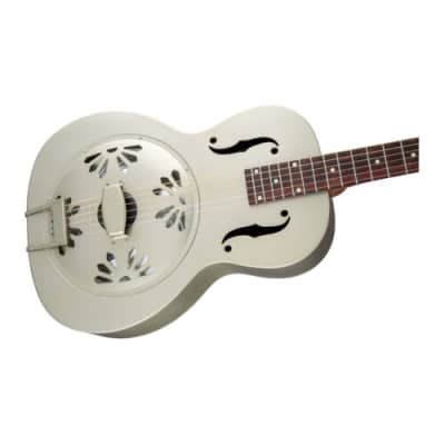 Gretsch G9201 Honey Dipper Round-Neck, Brass Body, and Padauk Fingerboard 6-String Resonator Guitar (Right-Handed, Weathered Pump House Roof) image 6