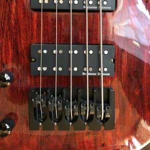 Menapia hand made short scale 5 string bass, Duncan NYC pickups, left handed image 3