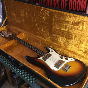 Tolex Hardshell Bass Guitar Case Black with Orange Interior image 17
