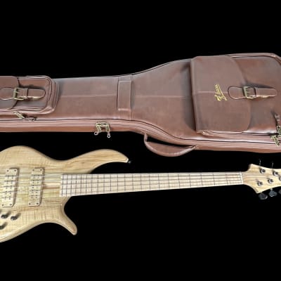 2022 F Bass BN5 Deluxe 5-String Bass with Spalted Maple Top Swamp Ash Body & Active EQ  ~Natural image 11
