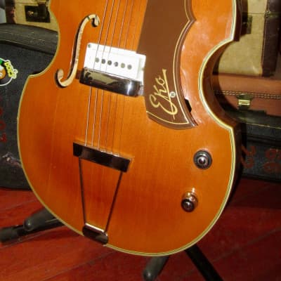 Vintage 1960's EKO Model 395 Violin Guitar  Hollow Body Electric w/ Original Case image 1