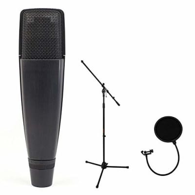 Sennheiser MD 421-II Cardioid Dynamic Microphone with Tripod Mic Stand & Pop Filter Bundle