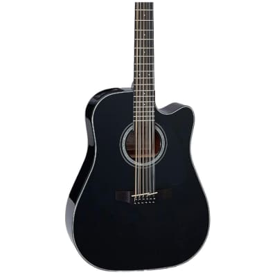 Takamine G Series GD30CE-12 Dreadnought 12-String Right-Handed Dreadnought Acoustic-Electric Guitar with Rosewood Fingerboard (Black) image 4
