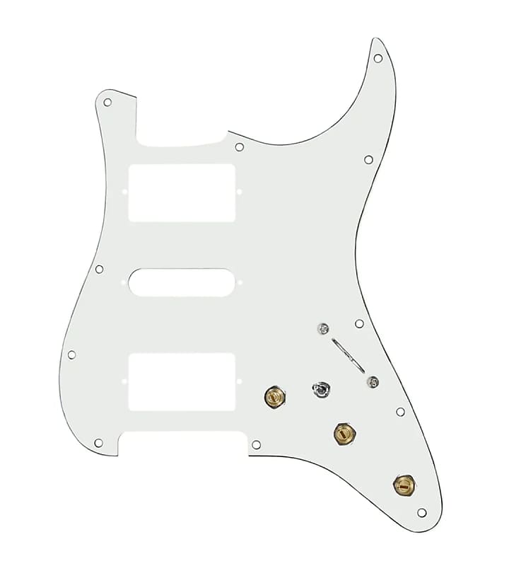 920D Custom 7 Way Pre-Wired HSH Strat Pickguard w/Toggle - Parchment image 1