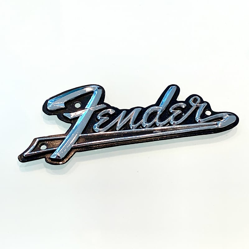 1960's original Fender Blackface Amplifier Tail Metal Logo Reverb