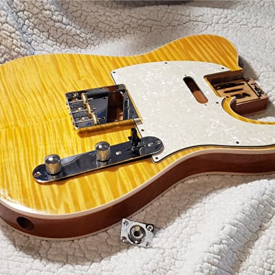 Bottom price on a Killer 5A + USA,Double bound Alder body in butterscotch. Made for a Tele neck # BST-3 image 13